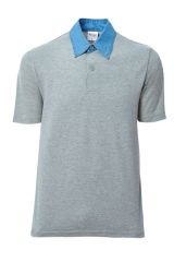 Polo Yaka Tişört Mavi Denim Yaka