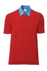 Polo Yaka Tişört Mavi Denim Yaka