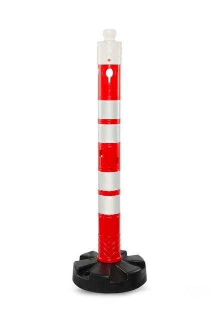 Uyarı Dikmesi 110 cm Ağırlıklı ve Reflektörlü