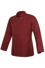 Chef Jacket Claret Red Sleeve Pocket / Claret Red