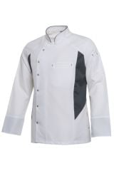 Chef Jacket Black and White Contrast Detail