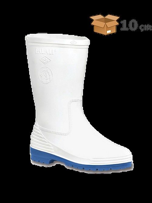 PALALI-103FO - PVC Beyaz Kısa Çizme