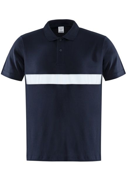 Reflektörlü Polo Yaka Tişört-LACİVERT